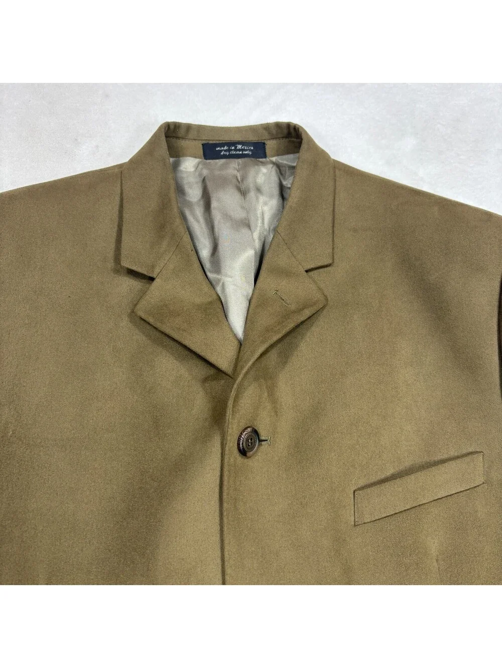 Gianfranco Ruffini Mens 43R Olive Faux Suede 4 Button Sport Coat Blazer